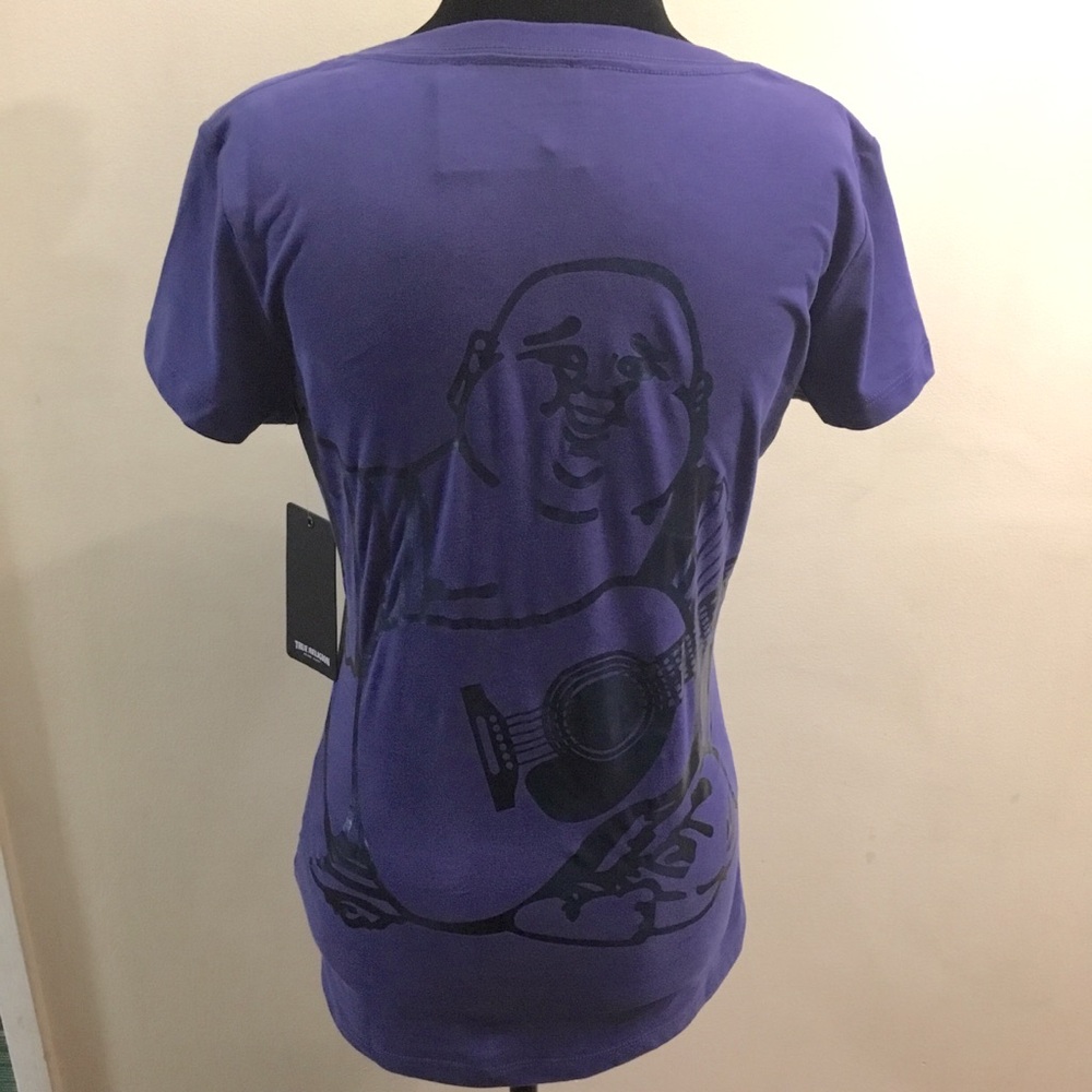 NWT True Religion Slim V Neck Oversized Buddha T-shirt